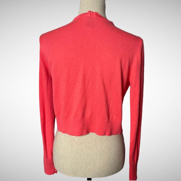 Ann Taylor Short Coral Open Front Cardigan Size Small - Picture 3 of 7